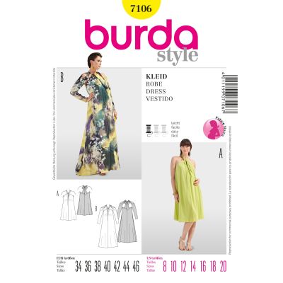 Patron Burda 7106 Robe